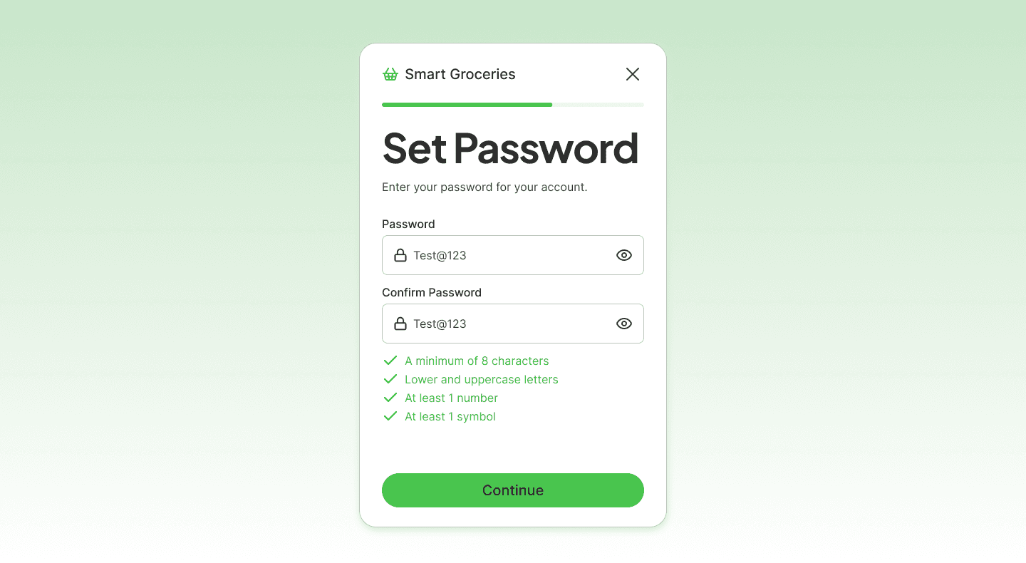 Password Setup